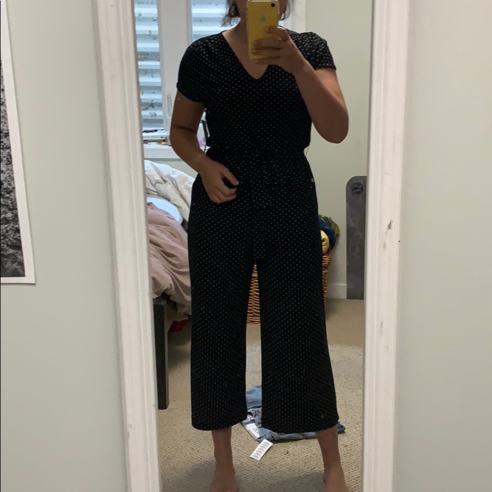 Nordstrom (Halogen) Black-Ivory Lady Dot Jumpsuit